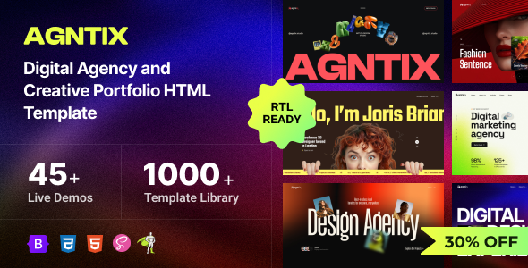 Agntix - Digital Agency & Creative Portfolio HTML Template