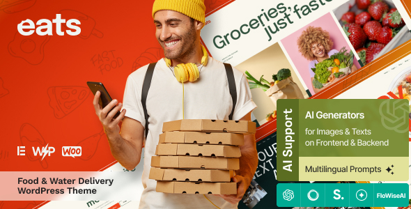Eats - Water & Food  Delivery WordPress Theme