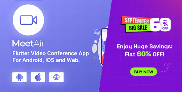 MeetAir - iOS and Android Video Conference App for Live Class, Meeting, Webinar, Online Training