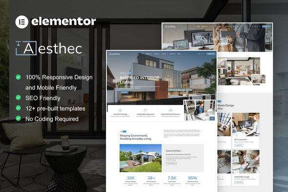 Aesthec - Architecture & Interior Design Service Elementor Template Kit