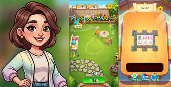 Dreamy Rooms - Tile Adventure HTML5 Game - Puzzle Game - Construct 3