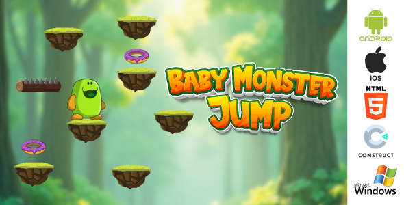 HTML5 & Android Platformer – Jump Adventure Arcade Game (Construct 3)