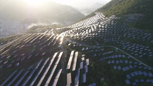 Solar power station in montain