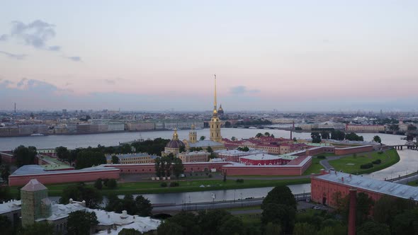Saint Petersburg Russia Morning City Aerial 109