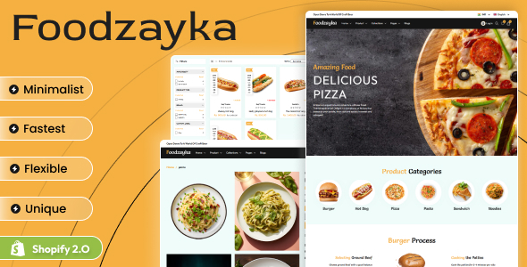 Foodzayka - Fast Food Restaurant Shopify 2.0 Theme