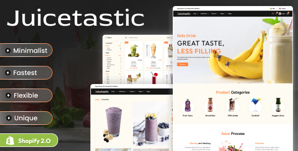 Juicetastic - Shopify 2.0 Energy Drink eCommerce Theme