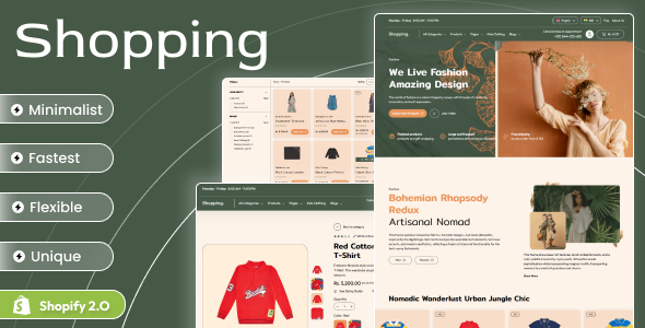 Shopping - Fashion & Lifestyle eCommerce Shopify 2.0 Theme