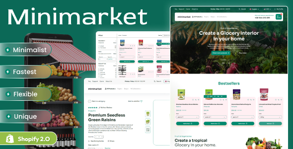 Minimarket - Fresh Food & Grocery Shopify 2.0 Store