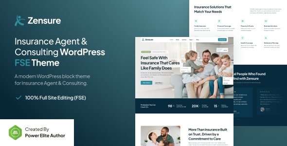 Zensure – Insurance Agent & Consulting Gutenverse FSE WordPress Theme