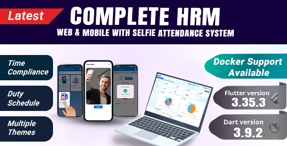 Complete HRM | Web & Mobile with selfie attendance system