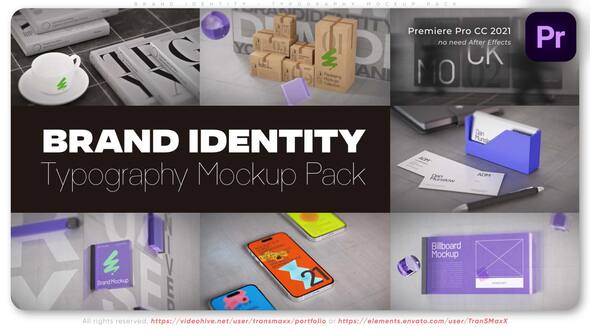 Brand Identity - Typography Mockup Pack for Adobe Premiere Pro