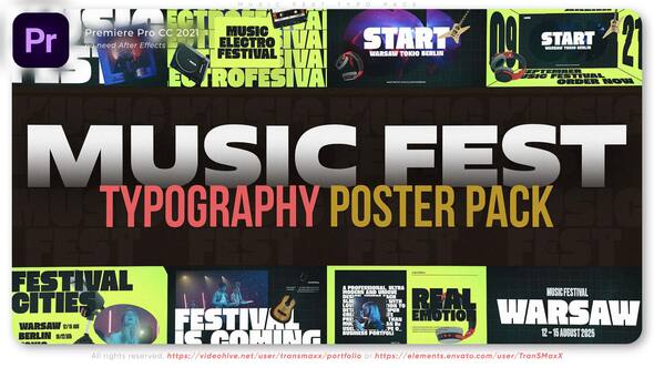 Music Fest Typo Pack for Adobe Premiere Pro