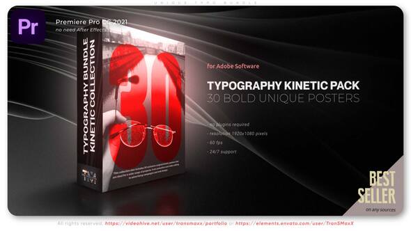 Unique Typo Bundle - 30 Kinetic Titles for Adobe Premiere Pro