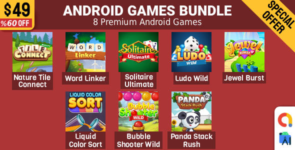 Bundle 8 Android Studio Games with AdMob Ads
