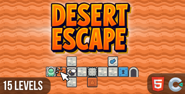 Construct 3 puzzle - Desert Escape | Construct 3 + (15 Levels) + (Assets) + (Songs) |  Easy Reskin
