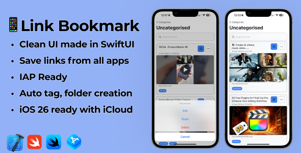 iOS 17 Swift Link Bookmark App | Link Saving App with IAP