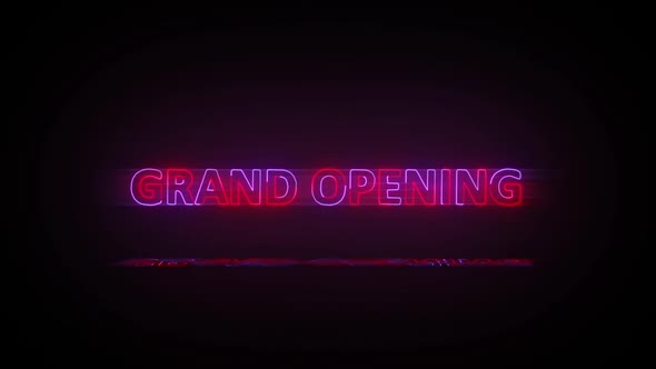 Grand Opening Neon Lights Turn On and Off
