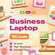 Laptop Business 3D Icon - 3DOcean Item for Sale