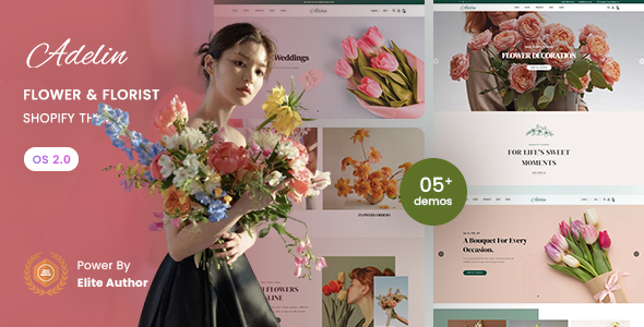 Adelin - Flower Shop & Florist Responsive Shopify 2.0 Theme