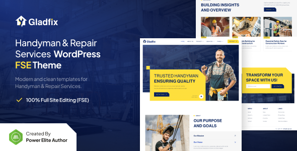 Gladfix – Handyman & Repair Services Gutenverse FSE WordPress Theme