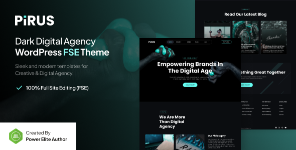 Pirus – Dark Digital Agency Gutenverse FSE WordPress Theme