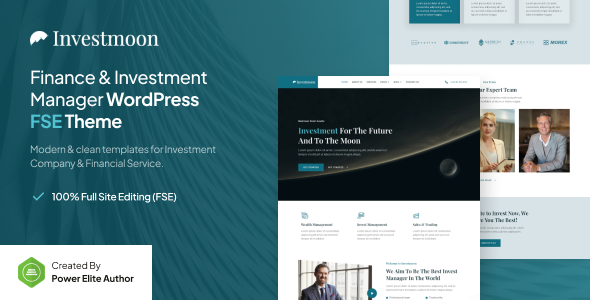 Investmoon – Finance & Investment Manager Gutenverse FSE WordPress Theme