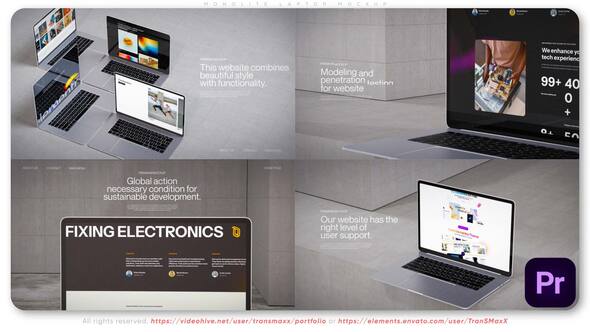 Monolite Laptop Mockup - Adobe Premiere Pro Collection