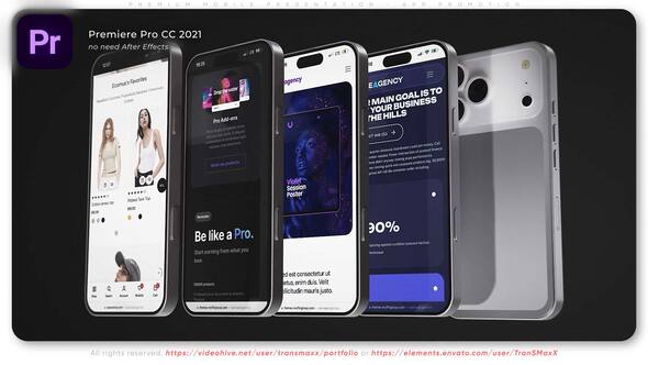 Premium Mobile Presentation - App Promotion for Adobe Premiere Pro