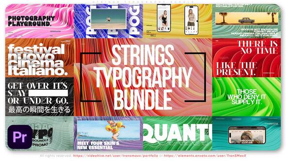 Strings Typography Bundle - Adobe Premiere Pro Collection