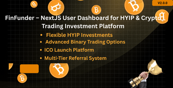 FinFunder – NextJS User Dashboard for Matrix & HYIP Investments with Crypto Trading