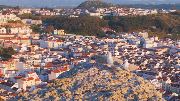 Top View of Nazare Beautiful Portuguese Coast