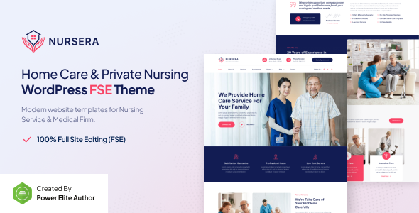 Nursera – Home Care & Private Nursing Gutenverse FSE WordPress Theme