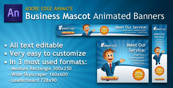 Business Mascot Animated Banner