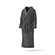 Black Hotel Bathrobe - Fabric Spa Fleece Housecoat - 3DOcean Item for Sale