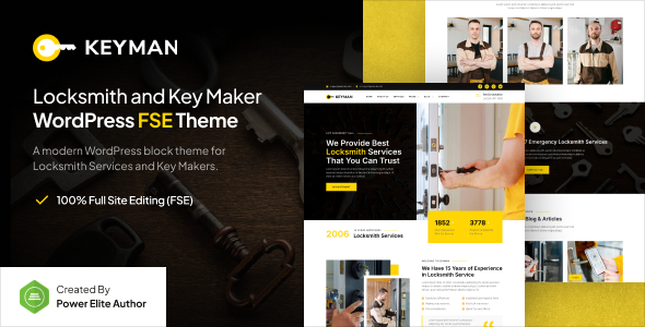 Keyman – Locksmith & Key Maker Services Gutenverse FSE WordPress Theme