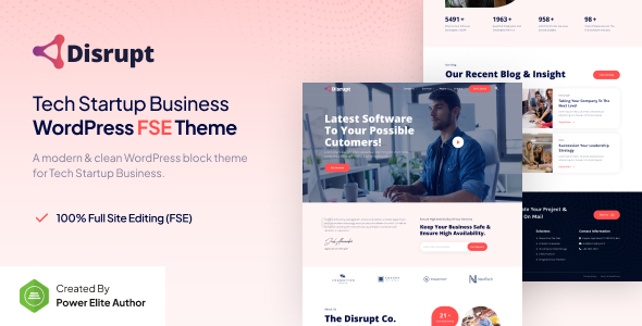 Disrupt – Tech Startup Business Gutenverse FSE WordPress Theme
