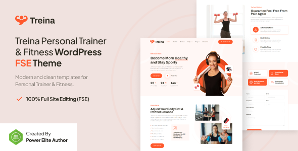 Treina – Personal Trainer & Fitness Gutenverse FSE WordPress Theme