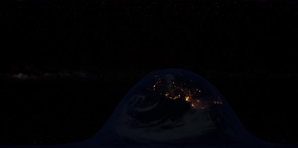 VR 360 Earth and Sun From Space