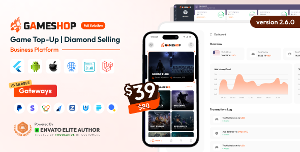 GameShop - Game Top-Up | Diamond and Coin Selling Business Platform