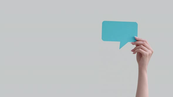 Empty Speech Bubble Online Chat Hand Dialogue Icon