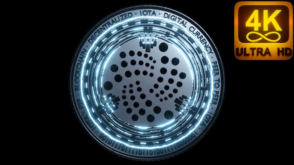 Iota Open Source Distributed Ledger And Cryptocurrency Crypto Digital Coin 4K 3D Animation