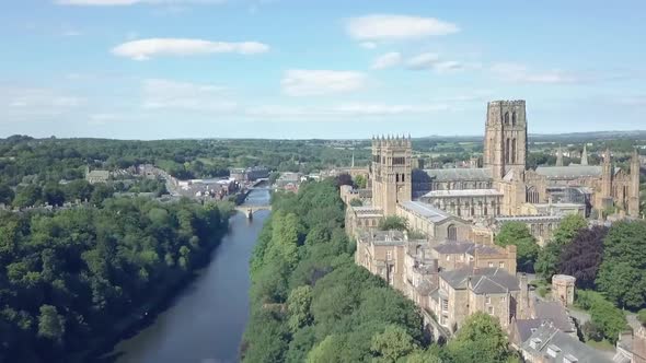 Aerial view of Durham Cathedral in North East England.