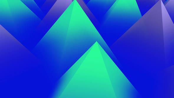 Cyan blue geometric minimalistic background. Pyramid backdrop