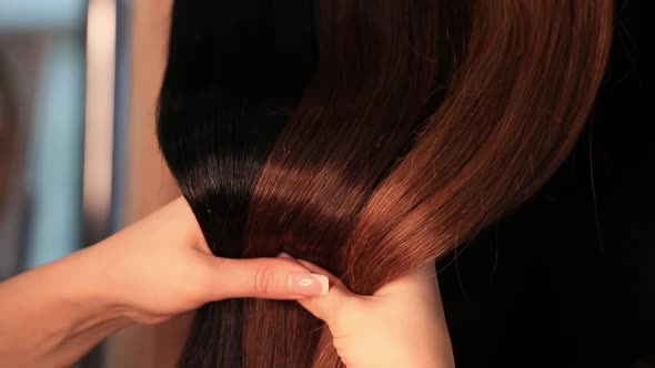 Shiny Silky Blonde Hair Extensions Closeup