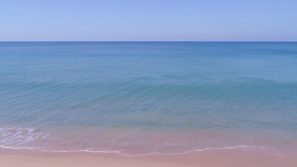 Beautiful sea summer landscape Waves sea water surface High quality video Bird's eye view