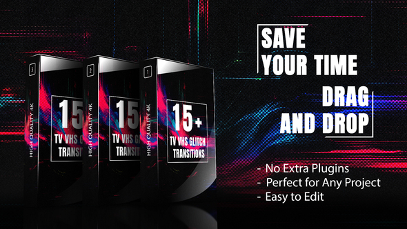 Analog VHS Glitch Transition Bundle-Vintage TV Glitch Effects For FCPX