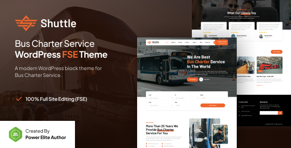 Shuttle – Bus Charter Service Gutenverse FSE WordPress Theme