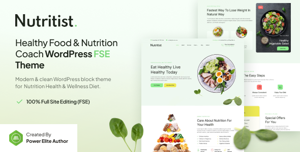 Nutritist – Healthy Food & Nutrition Coach Gutenverse FSE WordPress Theme