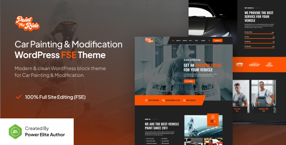 PaintMyRide – Car Painting & Modification Gutenverse FSE WordPress Theme