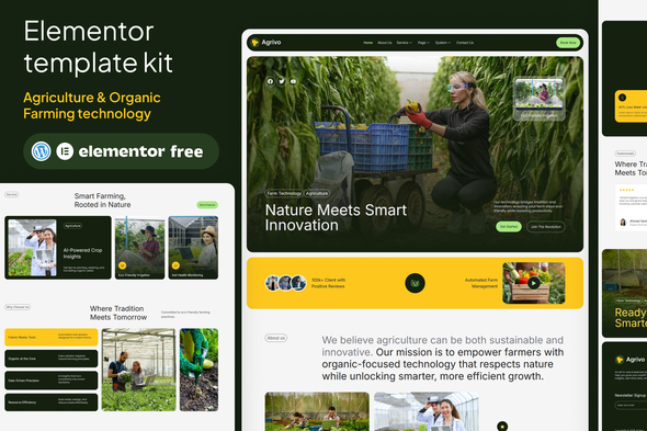Agrivo - Agriculture & Organic Farming technology Template Kit